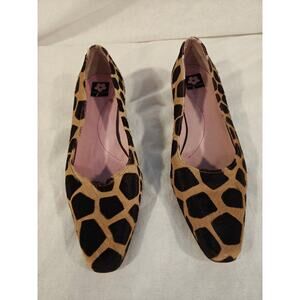 MarK & Steven Leopard Calfhair Kitten Heels 7.5 Career Travel MINOR FLAWS HEELS